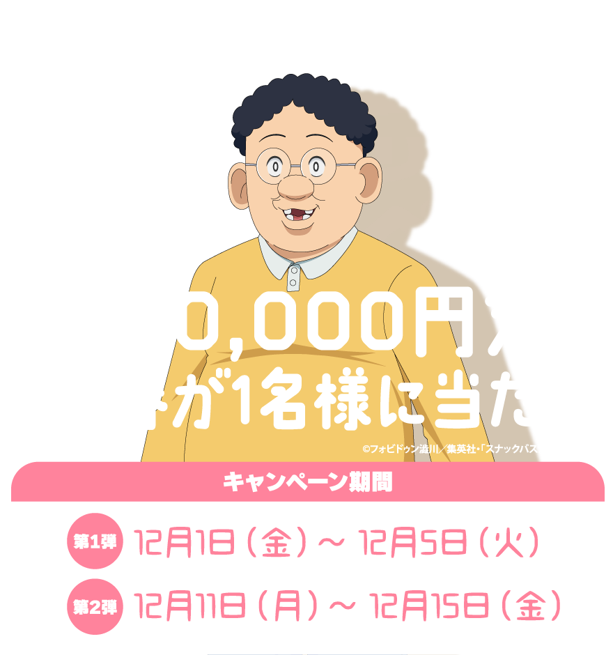 毎日抽選！毎日１万円の商品券が1名様に当たる！キャンペーン期間 第1弾 2023年12月1日〜12月5日 第2弾 2023年12月11日〜12月15日